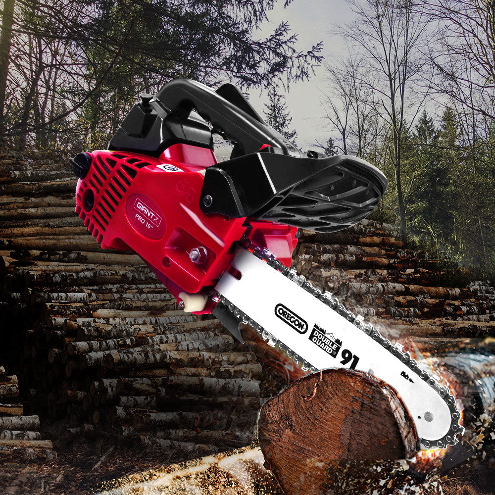 Giantz Chainsaw Chainsaws 10” Oregon Petrol Cordless 25cc Top Handle Chains Saw - Pet And Farm