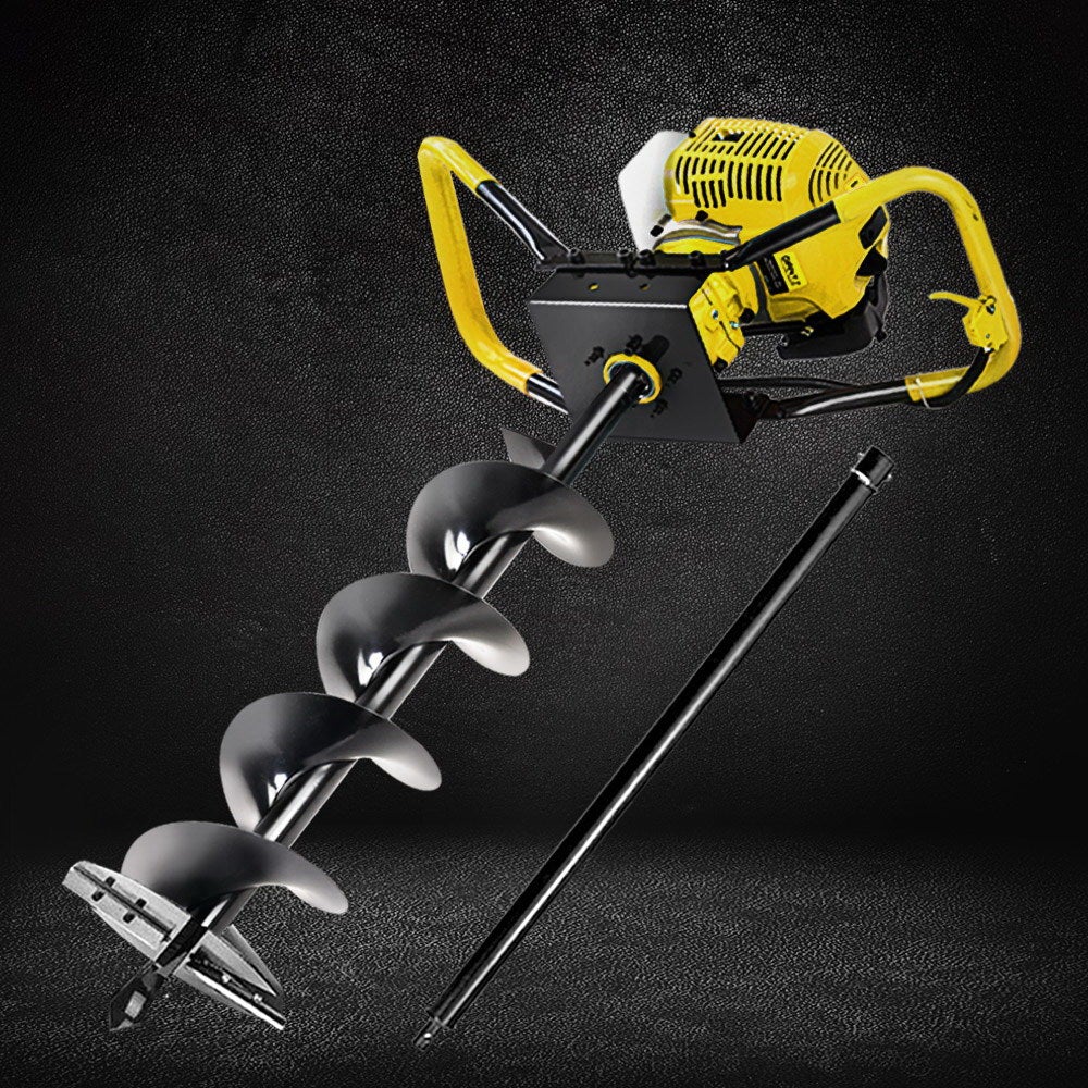 Giantz 80CC Petrol Post Hole Digger Auger Bits Drill Borer Fence Extension - Pet And Farm