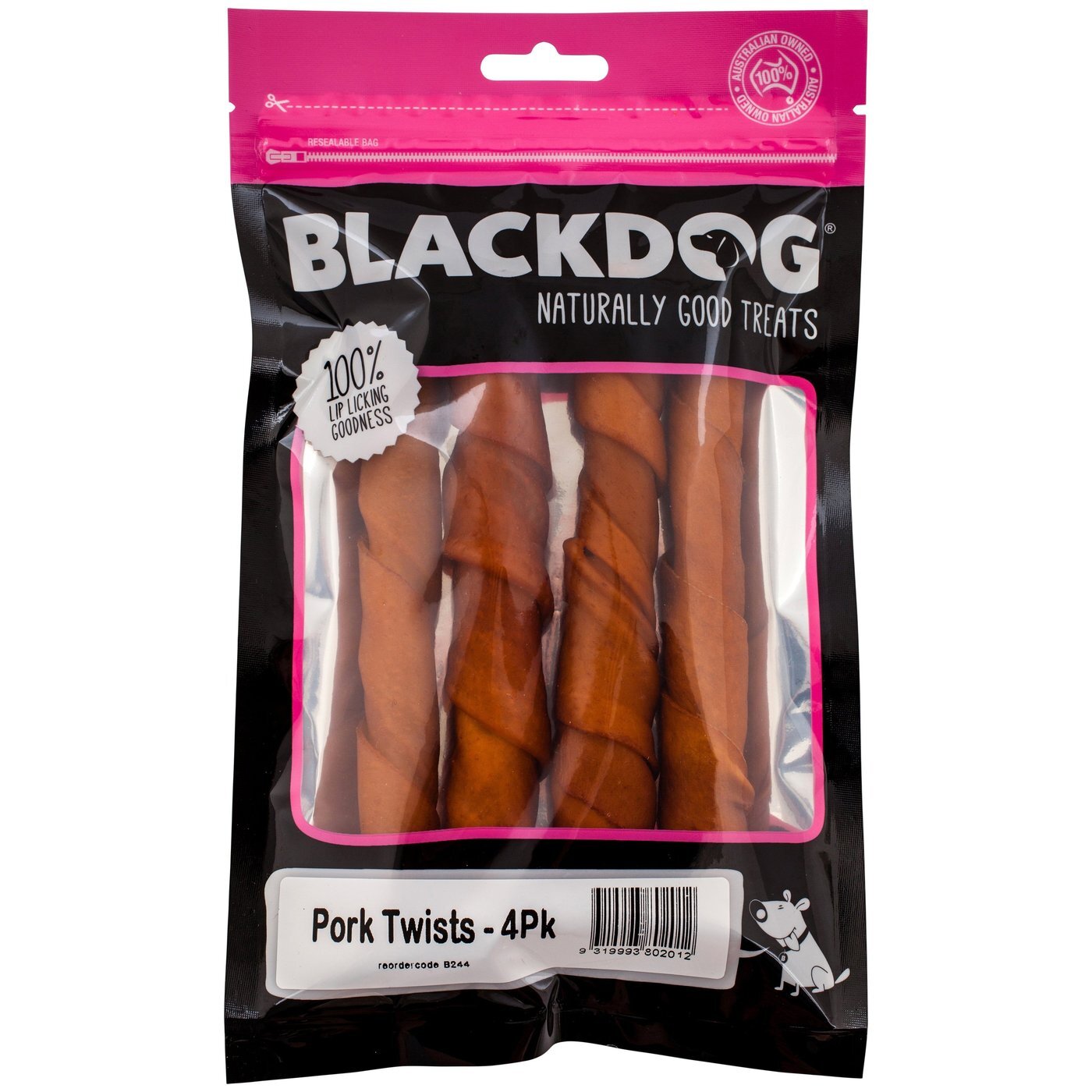 Blackdog Pork Twists 4 Pack - Pet And Farm
