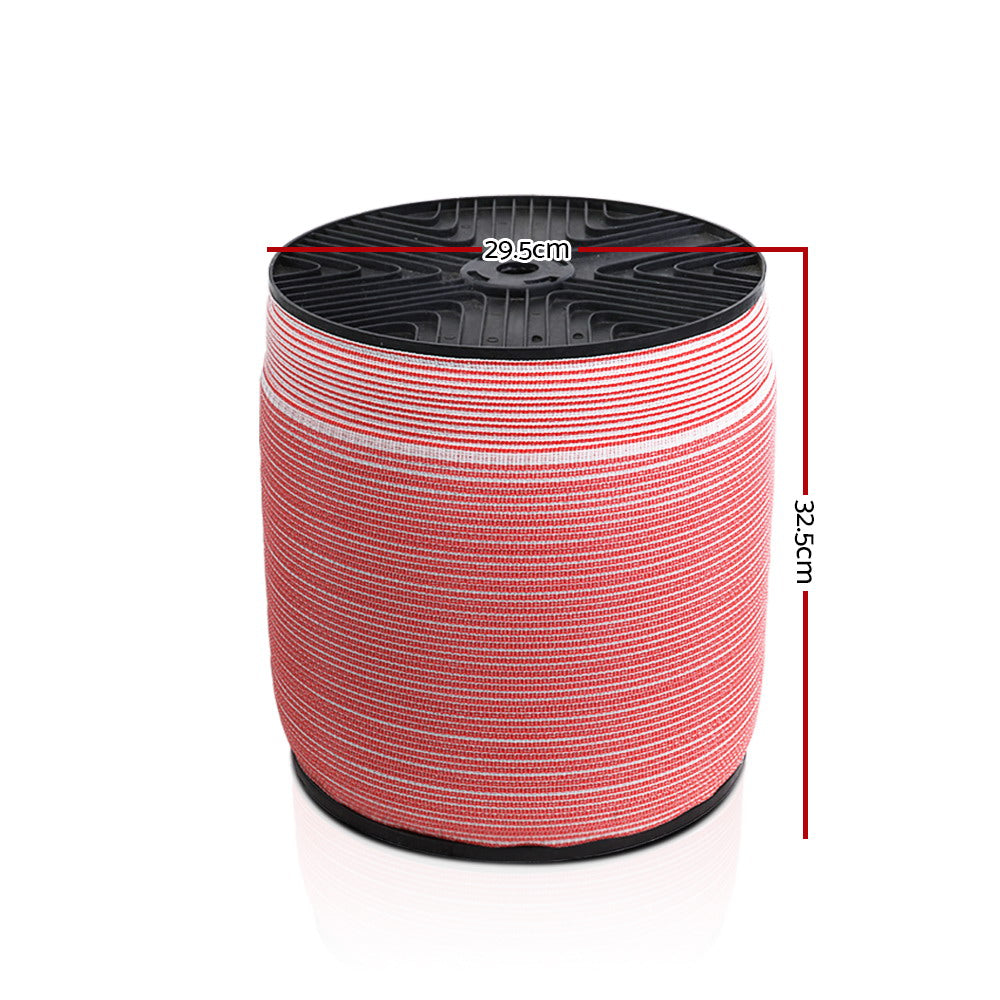 Giantz 2000M Electric Fence Wire Tape Poly Stainless Steel Temporary Fencing Kit - Pet And Farm