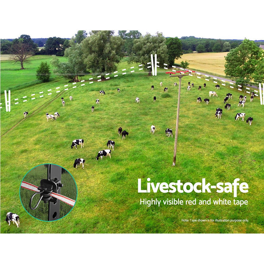 Giantz 2000M Electric Fence Wire Tape Poly Stainless Steel Temporary Fencing Kit - Pet And Farm