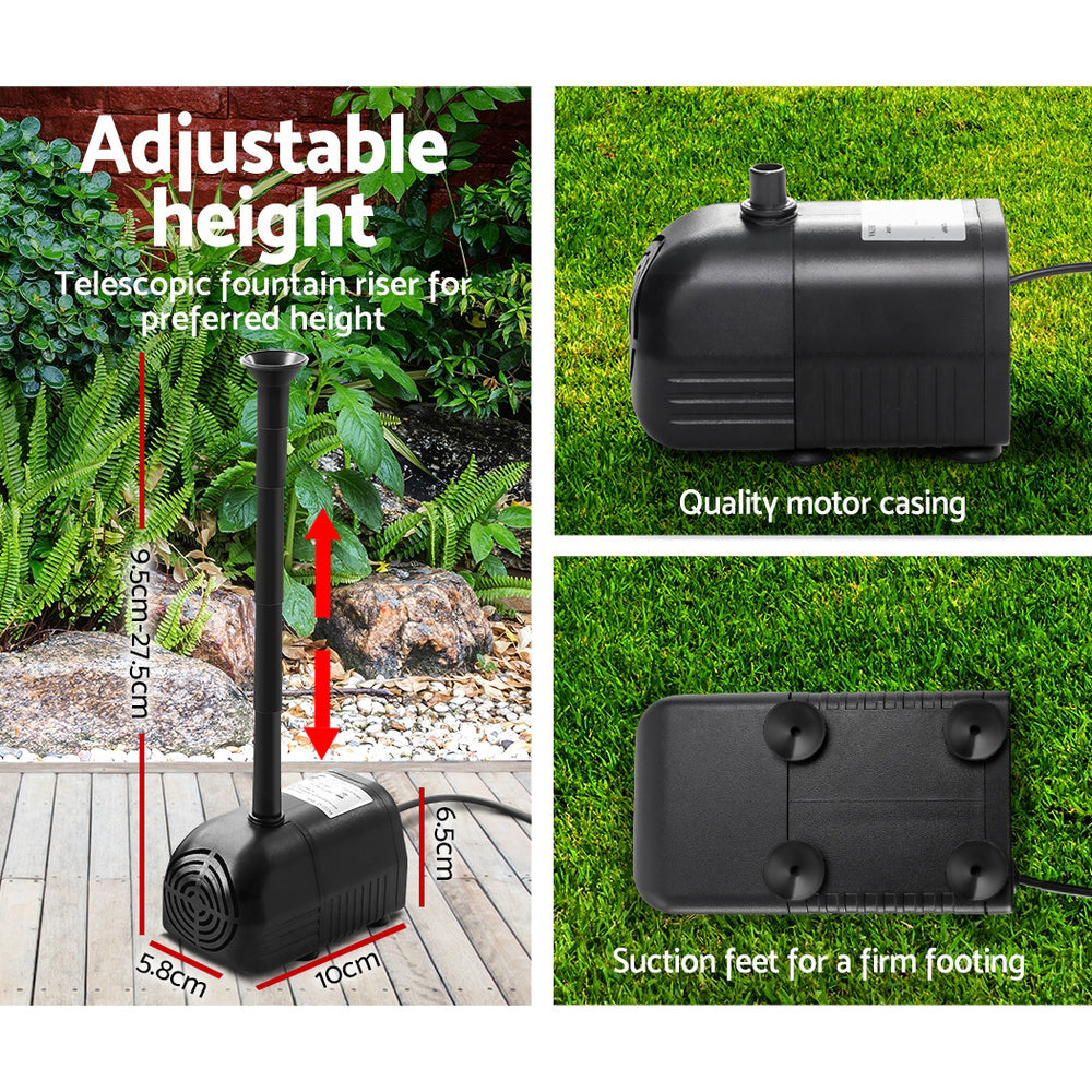 Solar Powered Pond Pump Outdoor Waterfall Bird Bath Fountains Kits 9.7 FT - Pet And Farm