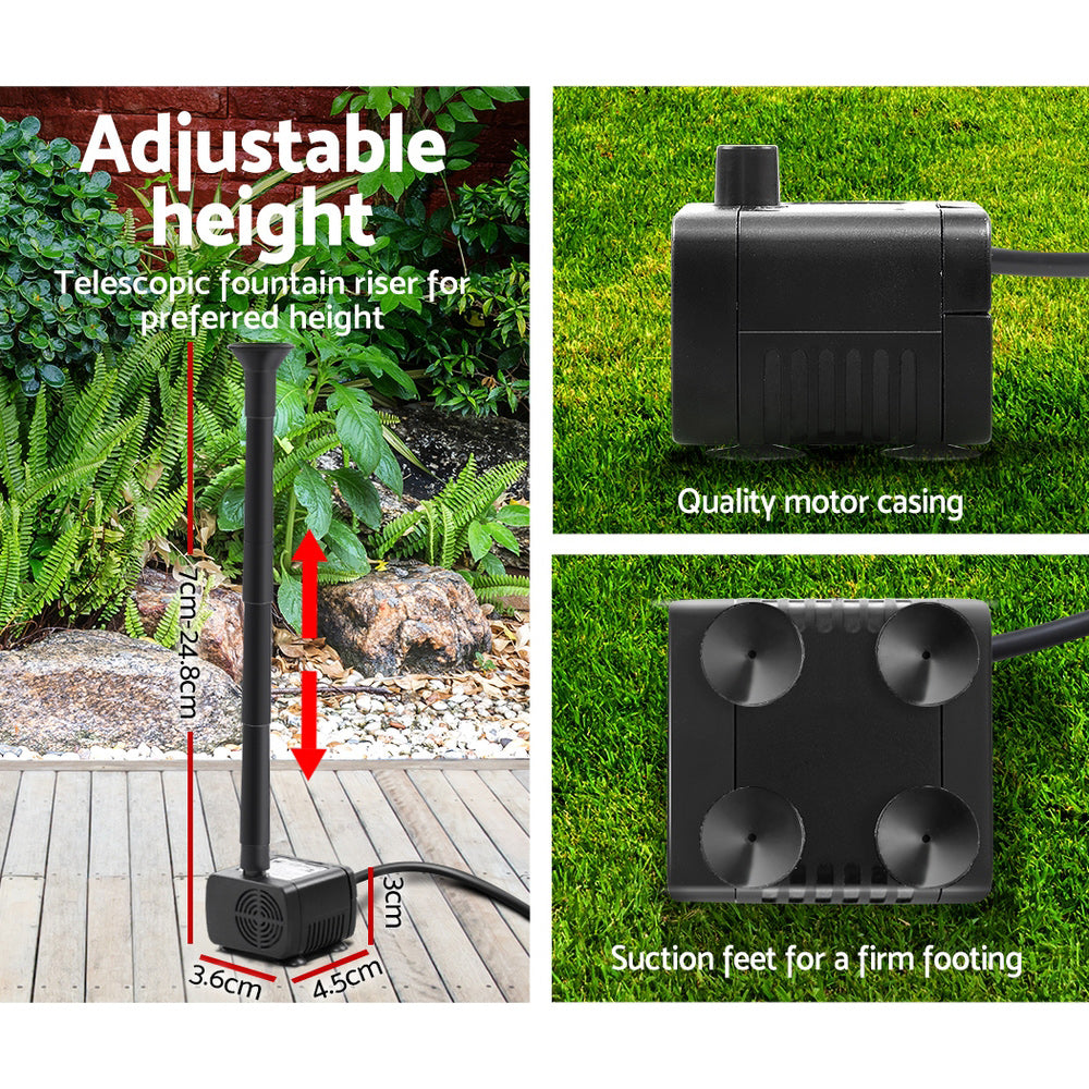 Solar Pond Pump Powered Garden Bird Bath Submersible Kit Panel Outdoor 6 FT - Pet And Farm