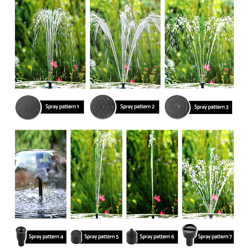 Solar Pond Pump with Battery Powered Submersible Kit LED Light & Remote 8.8 FT - Pet And Farm