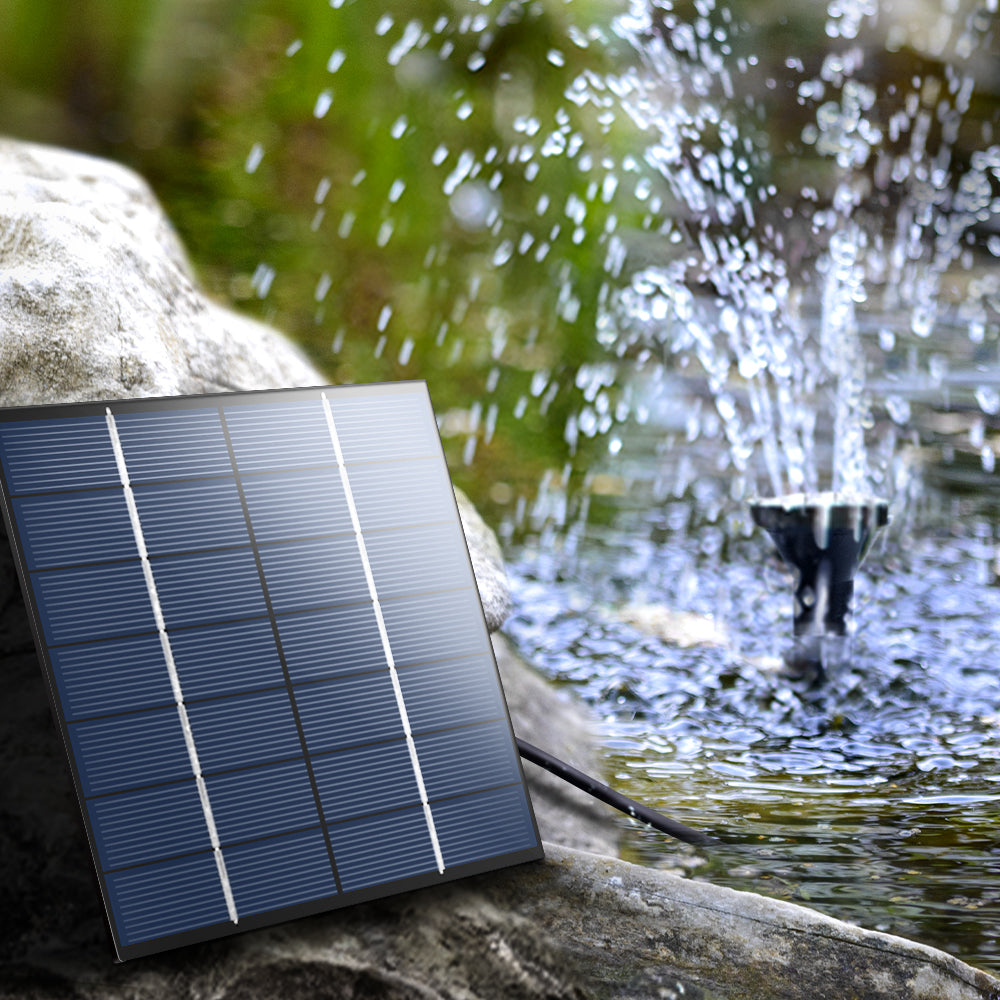 Solar Pond Pump Outdoor Water Fountains Submersible Garden Pool Kit 2.6 FT - Pet And Farm