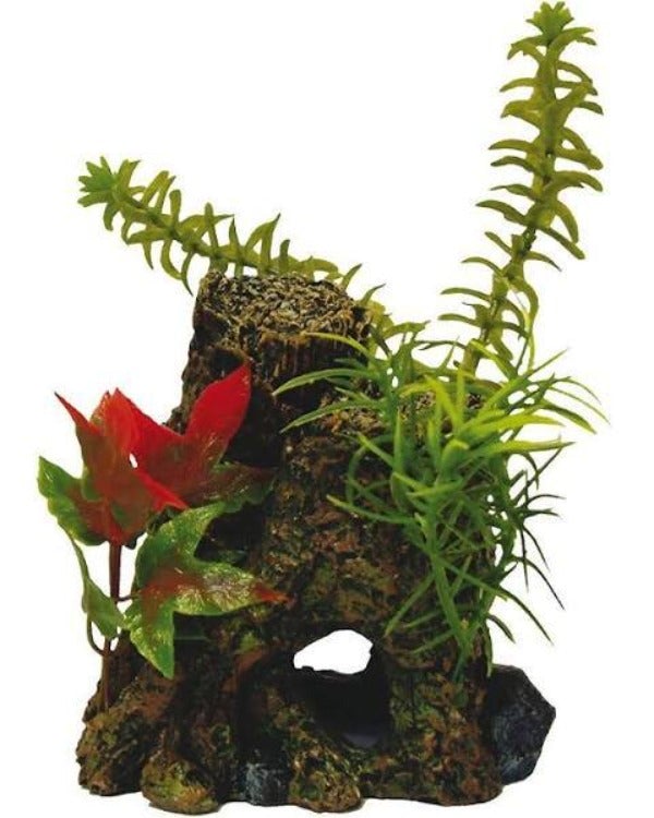 Deco-wood W/Plant Aquarium Ornament - Pet And Farm