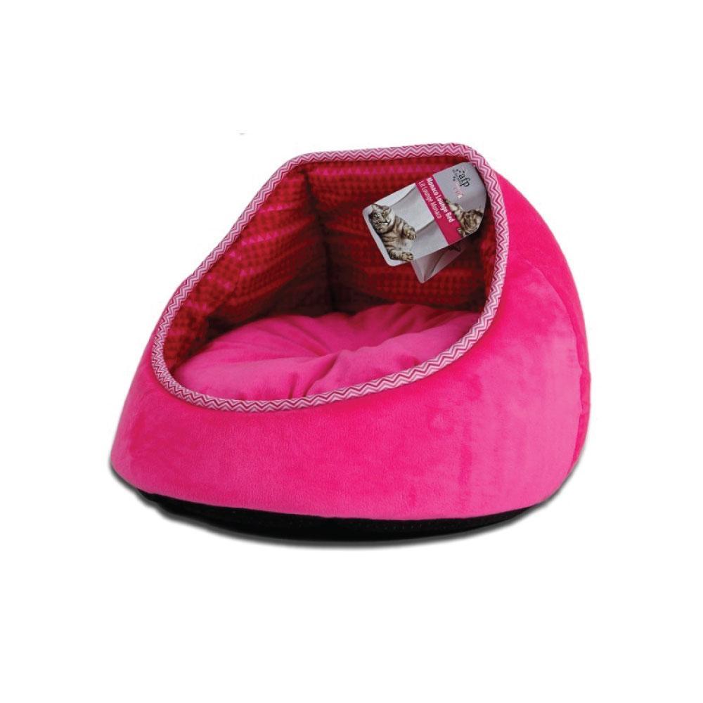 Cat Bed - Fleece Pink Monaco Lounge Couch Cave Plush Cushion Pet All For Paws - Pet And Farm