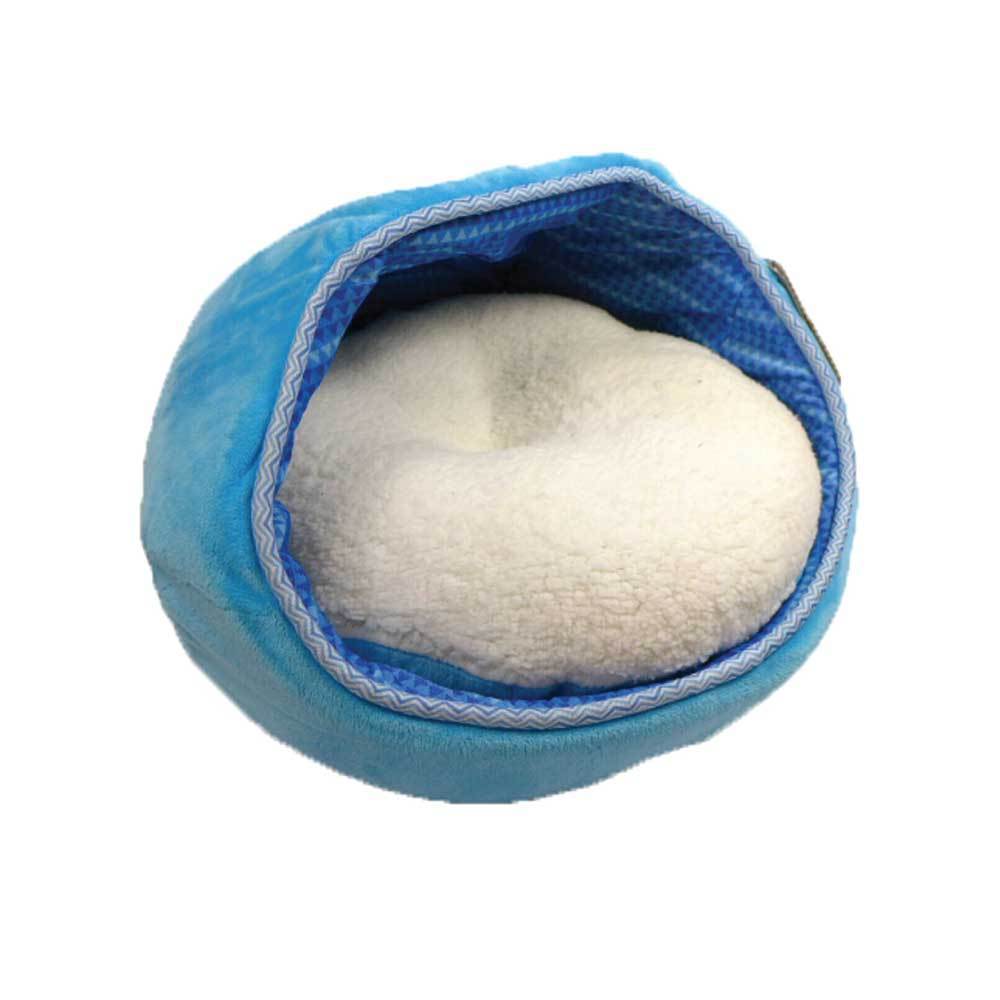 Cat Bed - Fleece Blue Monaco Lounge Couch Cave Plush Cushion Pet All For Paws - Pet And Farm