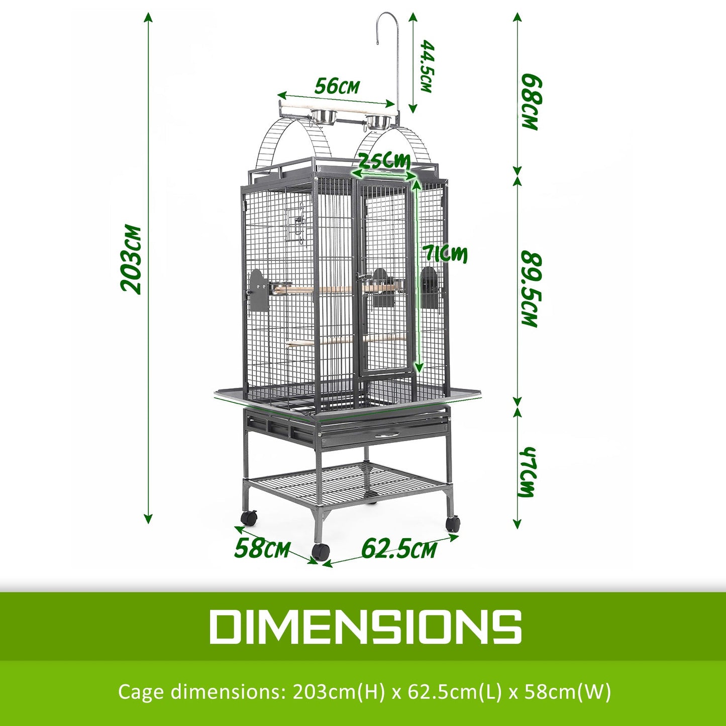 Paw Mate Bird Cage Parrot Aviary Tenor 203cm - Pet And Farm