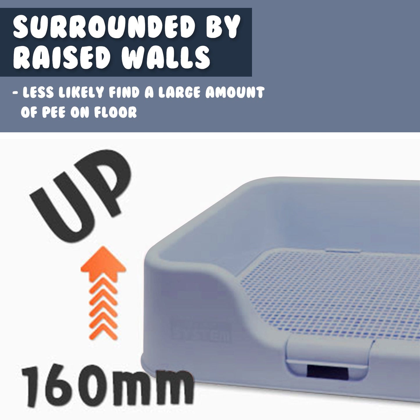 PS KOREA Blue Dog Pet Potty Tray Training Toilet Raised Walls T1 - Pet And Farm