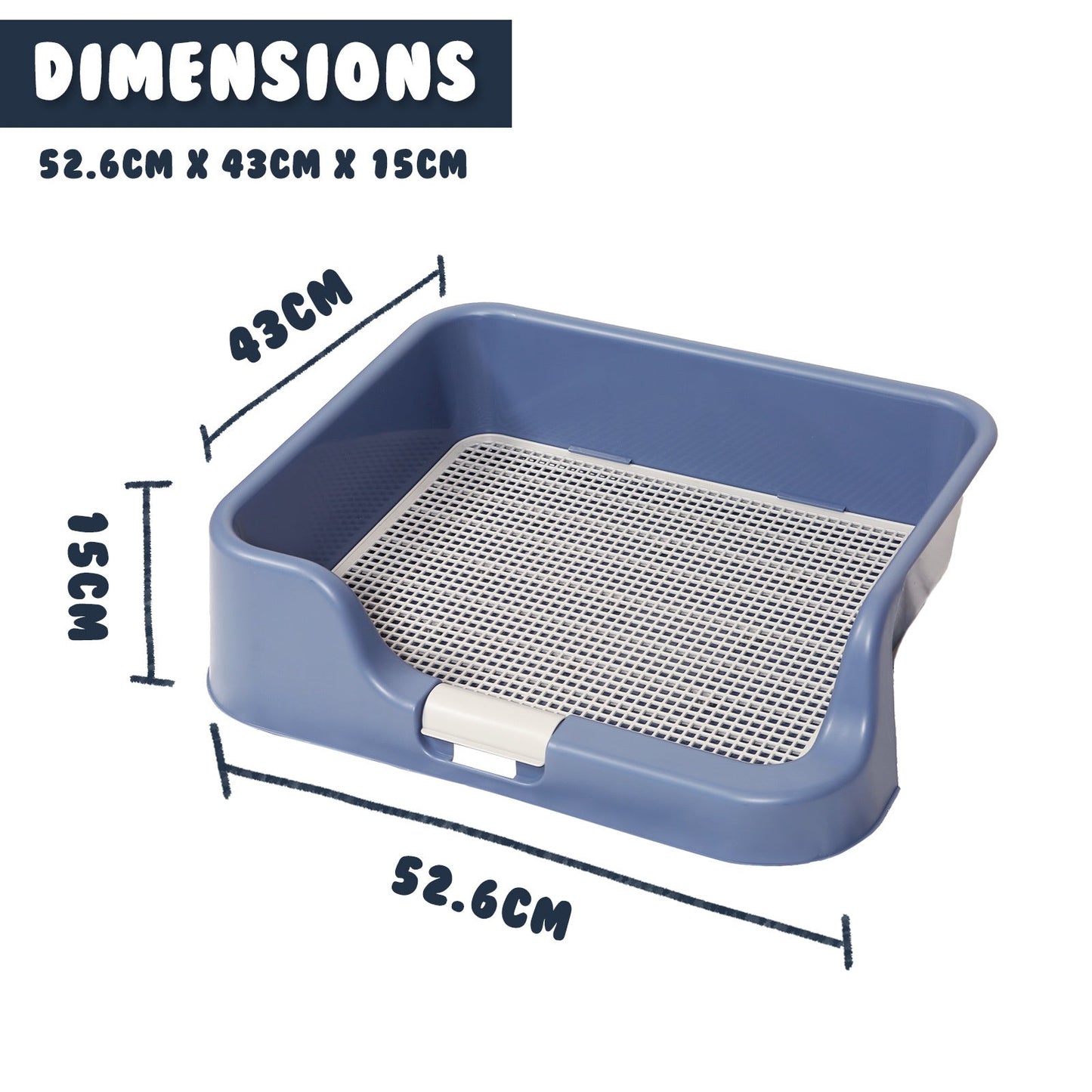 PS KOREA Blue Dog Pet Potty Tray Training Toilet Raised Walls T1 - Pet And Farm