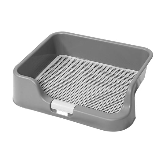 PS KOREA Grey Dog Pet Potty Tray Training Toilet Raised Walls T1 - Pet And Farm