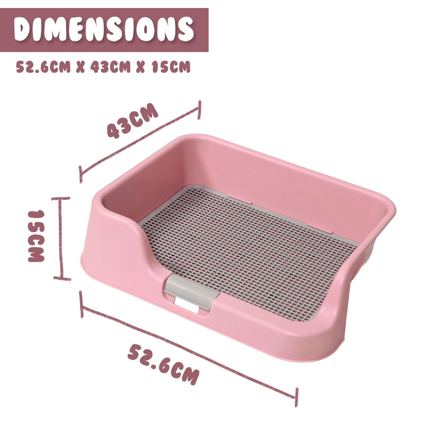 PS KOREA Pink Dog Pet Potty Tray Training Toilet Raised Walls T1 - Pet And Farm