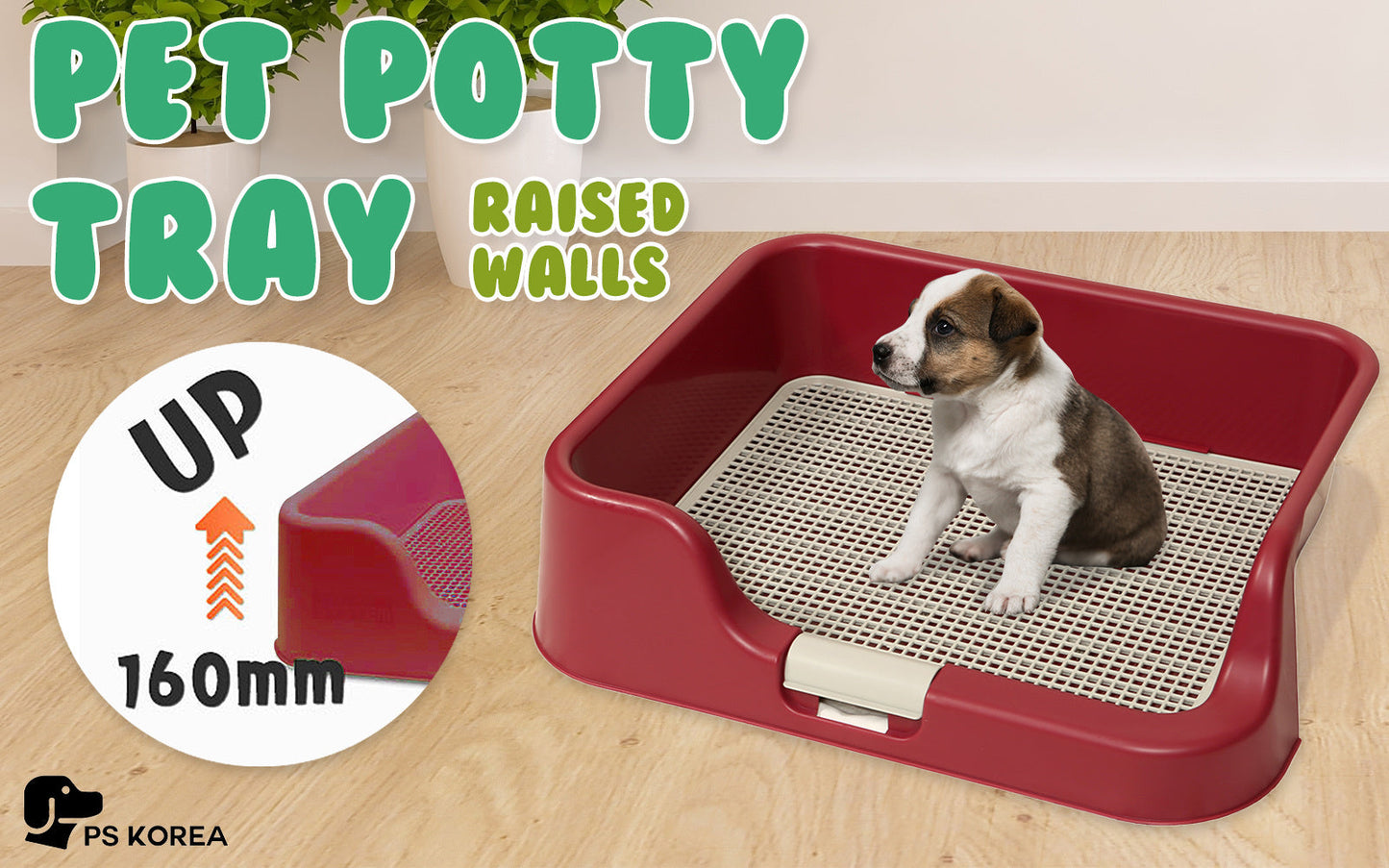 PS KOREA Wine Dog Pet Potty Tray Training Toilet Raised Walls T1 - Pet And Farm