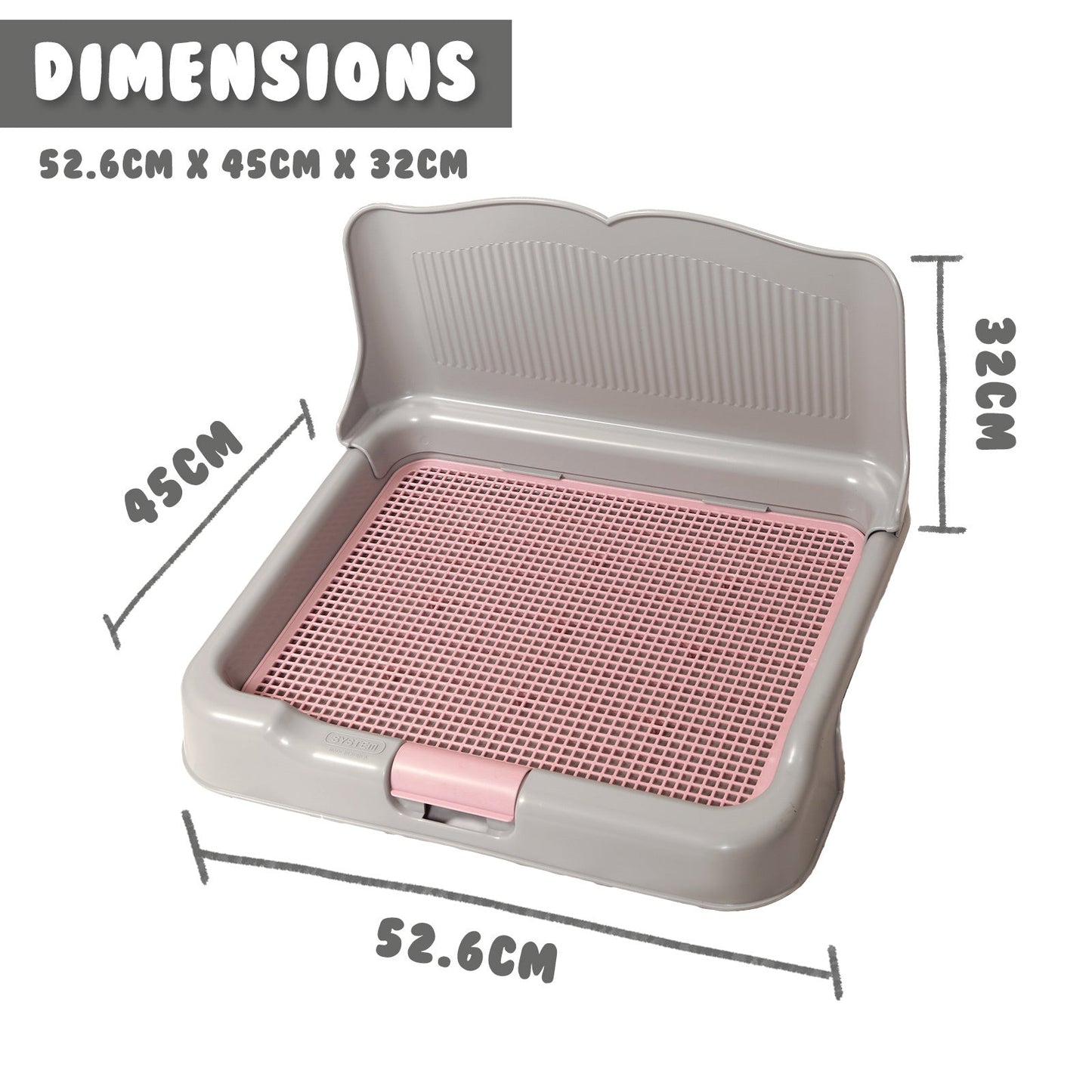 PS KOREA Grey Dog Pet Potty Tray Training Toilet Detachable Wall T2 - Pet And Farm
