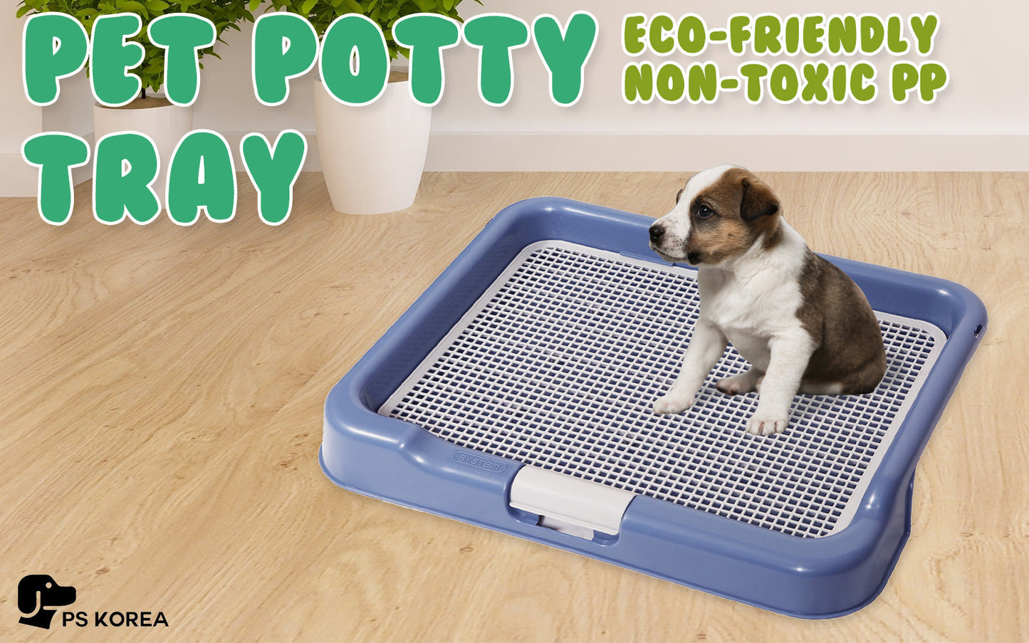 PS KOREA Blue Dog Pet Potty Tray Training Toilet Portable T3 - Pet And Farm