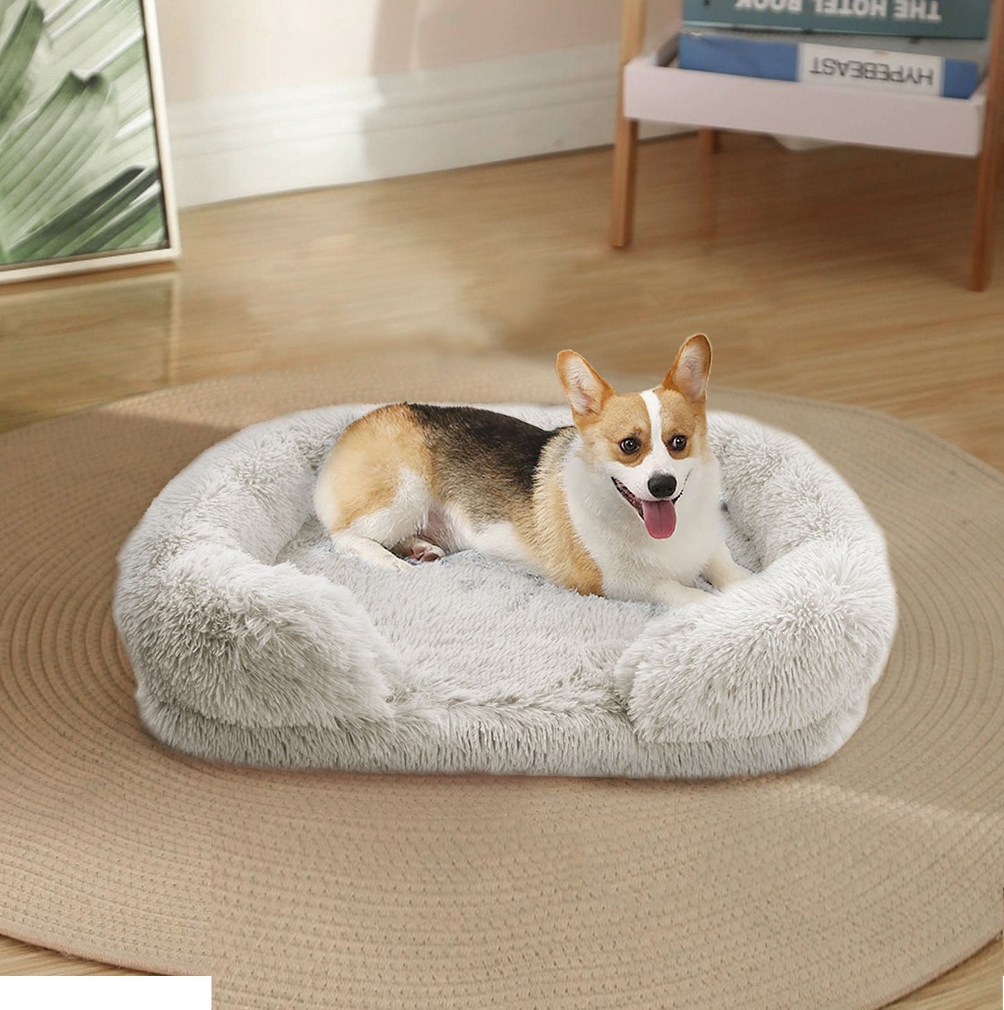 Dog Cat Pet Warm Soft Plush Nest Comfy Kennel Sleeping Calming Bed Memory Foam L - Pet And Farm