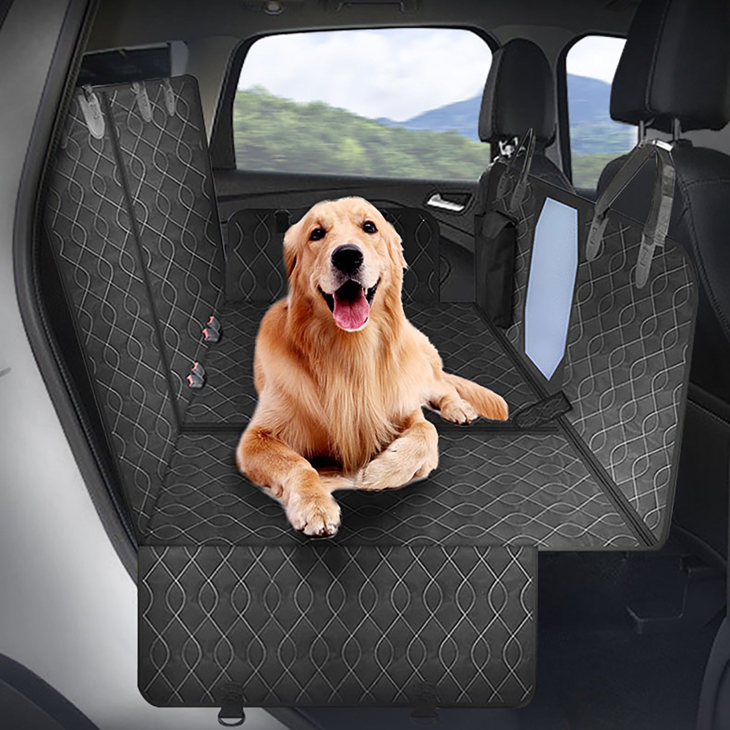 4-in-1 Multi-Function Car Back Seat Cover Pet Dog Waterproof Hammock Protective Pad - Pet And Farm