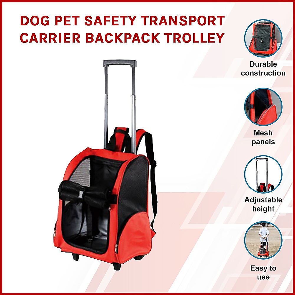 Dog Pet Safety Transport Carrier Backpack Trolley - Pet And Farm
