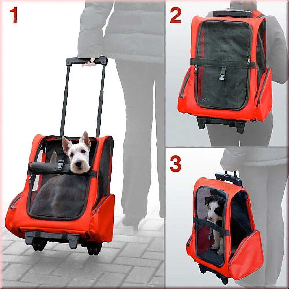 Dog Pet Safety Transport Carrier Backpack Trolley - Pet And Farm