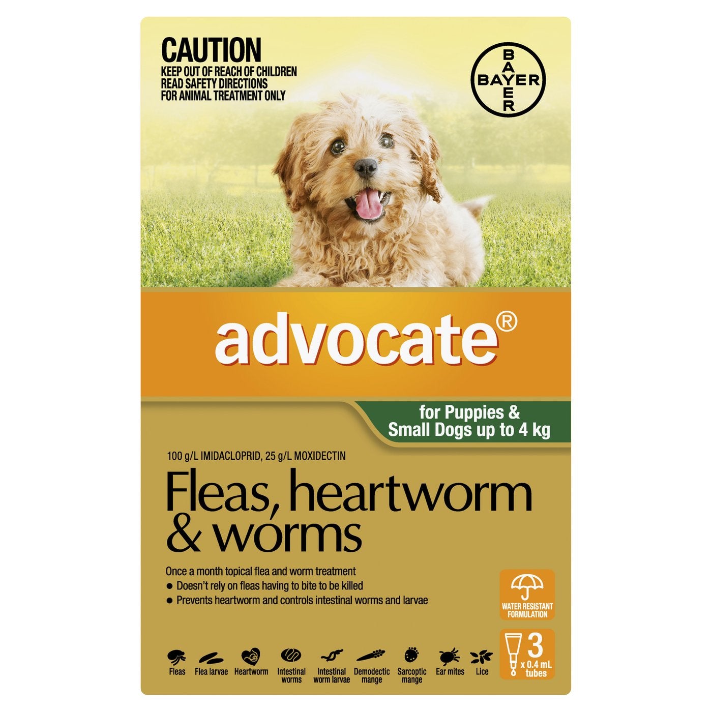 Advocate Green Spot-On For Small Dog Puppies 0-4Kg 3 Pack - Pet And Farm