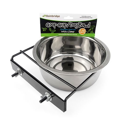 Coop Cups – Stainless Steel with Clamp - Pet And Farm