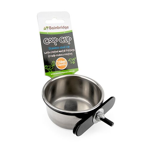 Coop Cups – Stainless Steel with Clamp - Pet And Farm