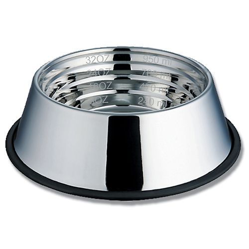 Dog Bowl Stainless With Measure 900ml - Pet And Farm