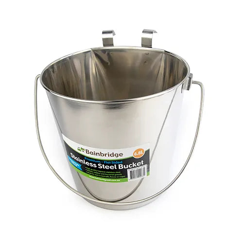 Flat Sided Stainless Buckets - Pet And Farm