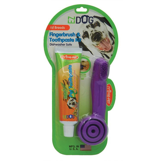 Triplepet EZDOG FINGER KIT (Toothbrush & Paste) - Pet And Farm
