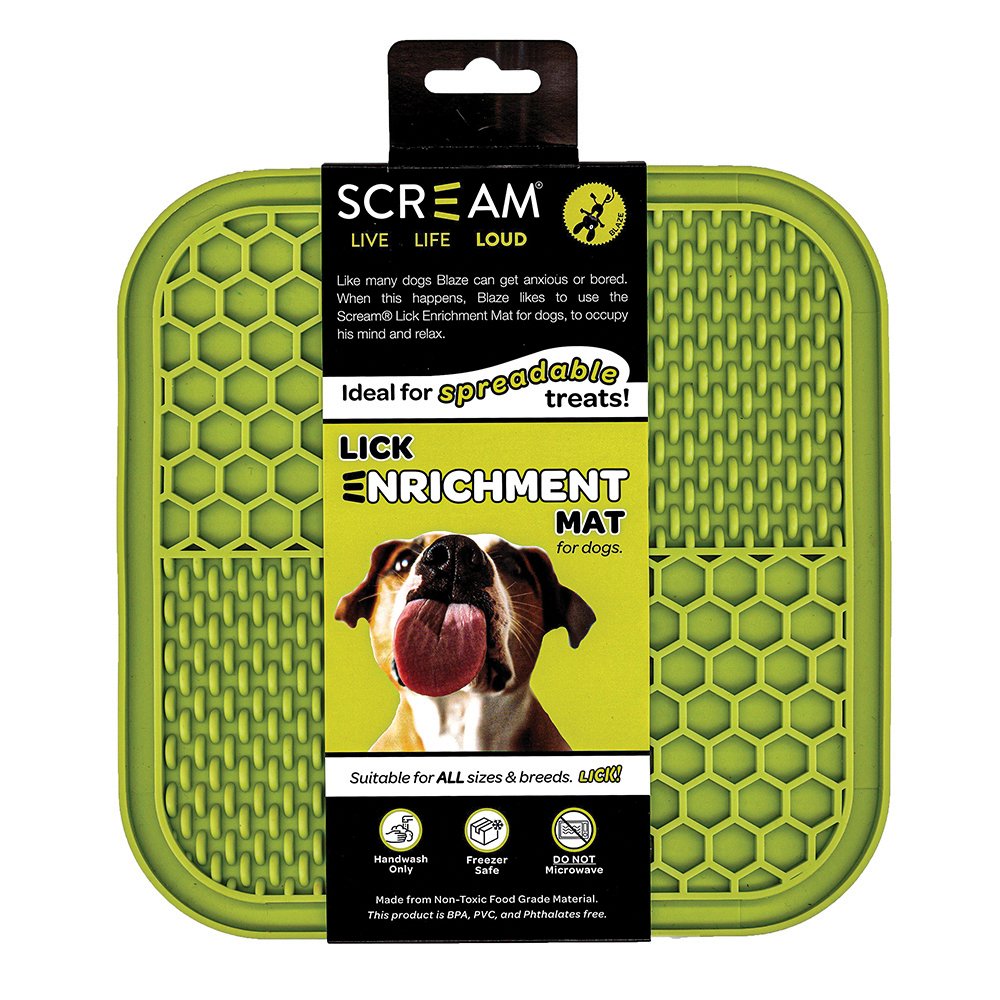 Scream LICK ENRICHMENT MAT NON-SKID BASE - SQUARE - Pet And Farm 