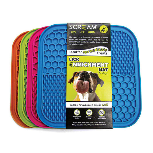 Scream LICK ENRICHMENT MAT NON-SKID BASE - SQUARE - Pet And Farm 