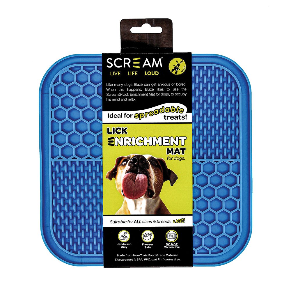 Scream LICK ENRICHMENT MAT NON-SKID BASE - SQUARE - Pet And Farm 