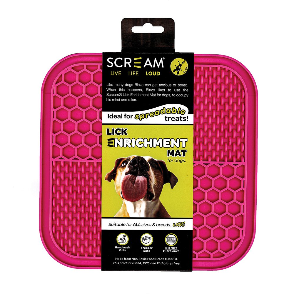 Scream LICK ENRICHMENT MAT NON-SKID BASE - SQUARE - Pet And Farm 