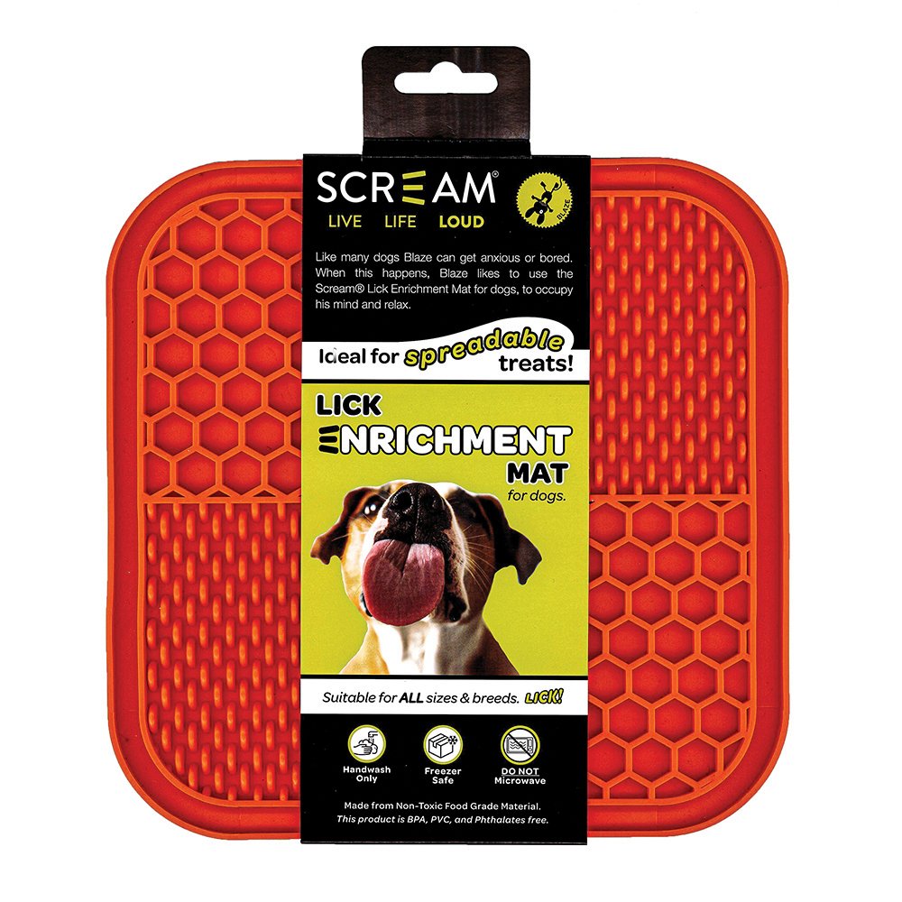 Scream LICK ENRICHMENT MAT NON-SKID BASE - SQUARE - Pet And Farm 