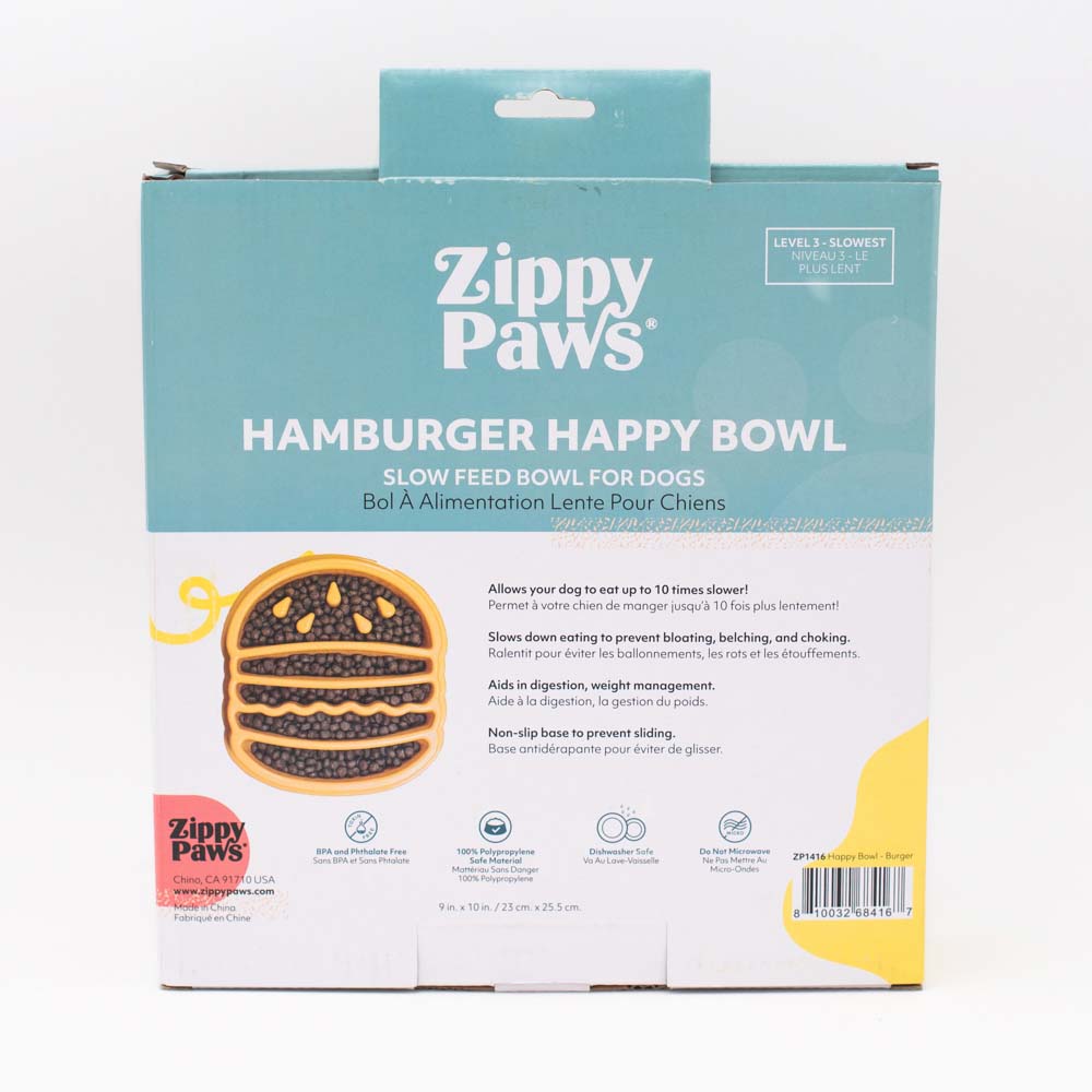 ZippyPaws Happy Bowl Slow Feeder Burger - Pet And Farm 