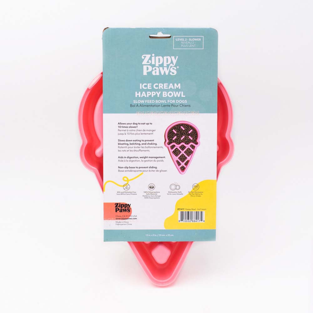 ZippyPaws Happy Bowl Slow Feeder Ice Cream - Pet And Farm 