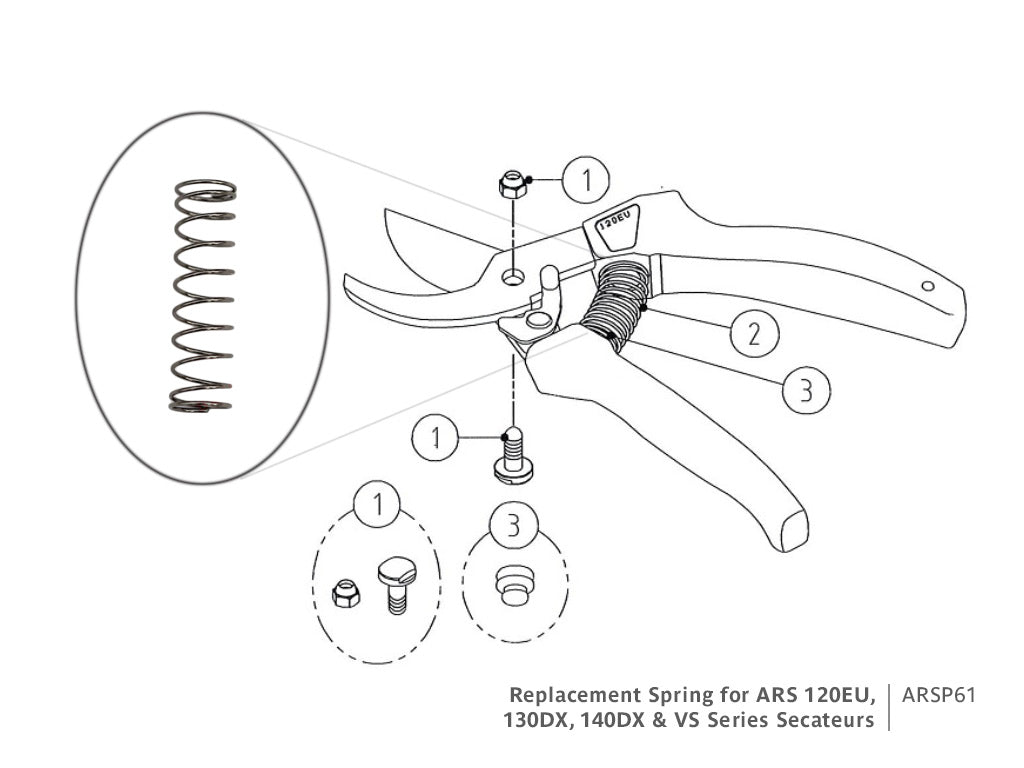 ARS Replacement Spring for 120EU, DX and VS Series Secateurs
