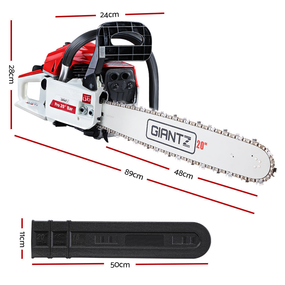 GIANTZ 52CC Petrol Commercial Chainsaw Chain Saw Bar E-Start Pruning - Pet And Farm 