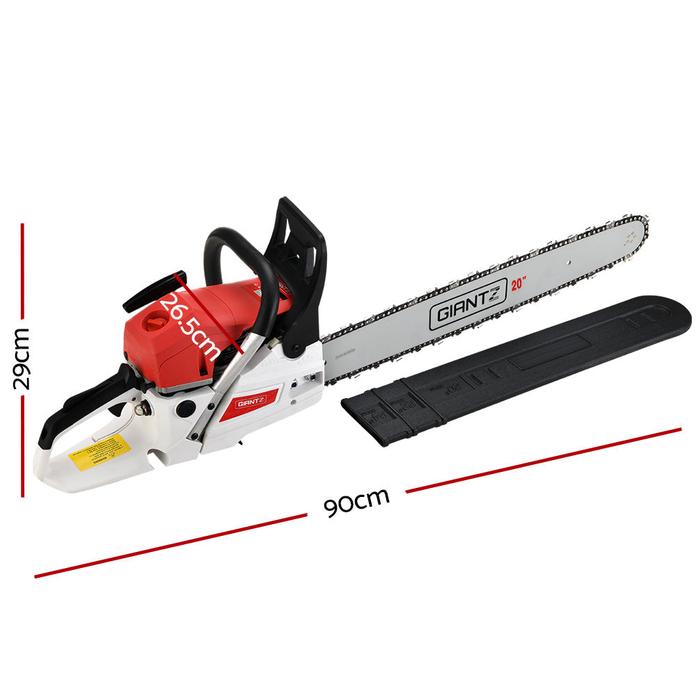 Giantz 62cc Petrol Commercial Chainsaw 20" Bar E-Start Tree Chain Saw Pruning - Pet And Farm 