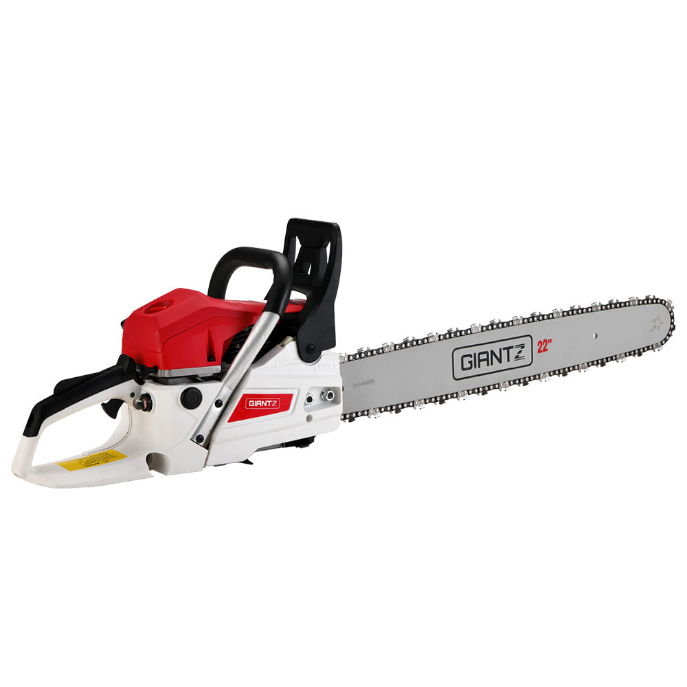 Giantz Chainsaw Petrol 62CC 22" Bar Commercial E-Start Pruning Chain Saw - Pet And Farm 