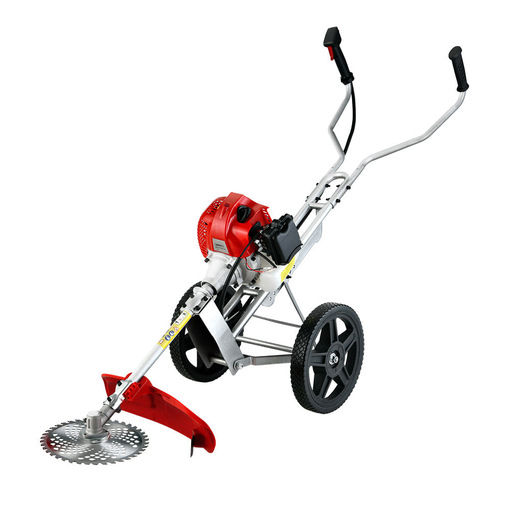 Giantz 62cc Petrol Brush Cutter Whipper Saw Trimmer 2 Stroke 3-in-1 Wheel - Pet And Farm 