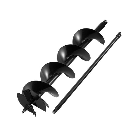 Giantz Post Hole Digger Auger Drill Bit 200mm with 80cm Extension Shaft Black - Pet And Farm 
