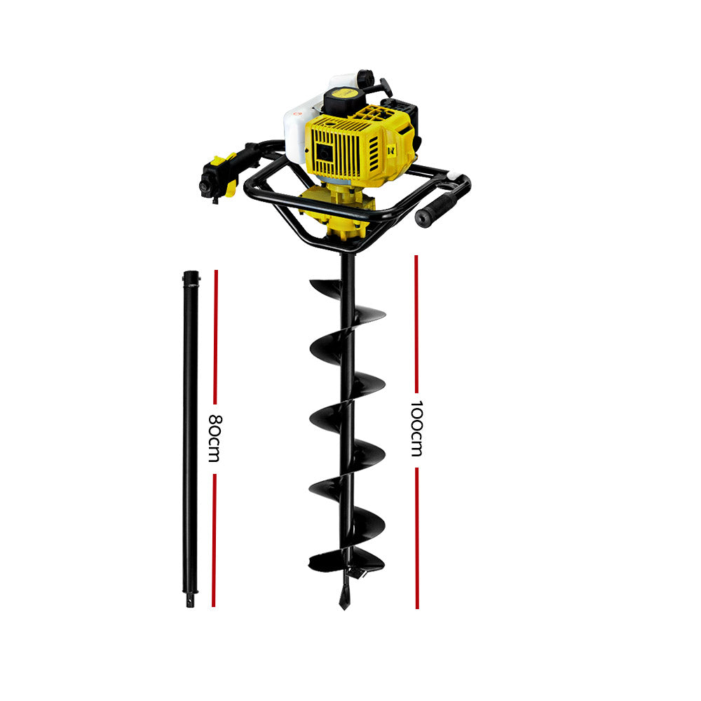 Giantz 92CC Petrol Post Hole Digger Auger Drill Borer Fence Earth Power 200mm - Pet And Farm 