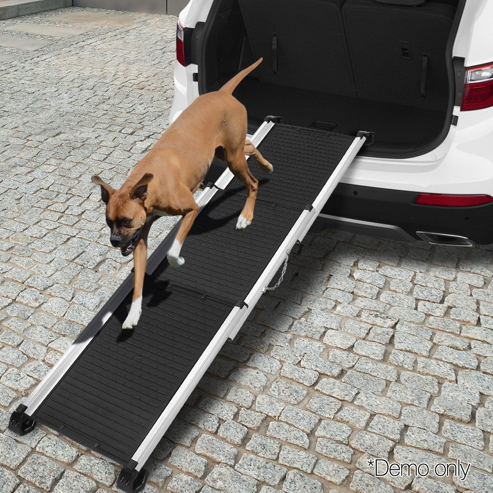 i.Pet Dog Ramp Dog Steps Pet Car Travel Step Stair Foldable Portable Ladder Aluminium - Pet And Farm 