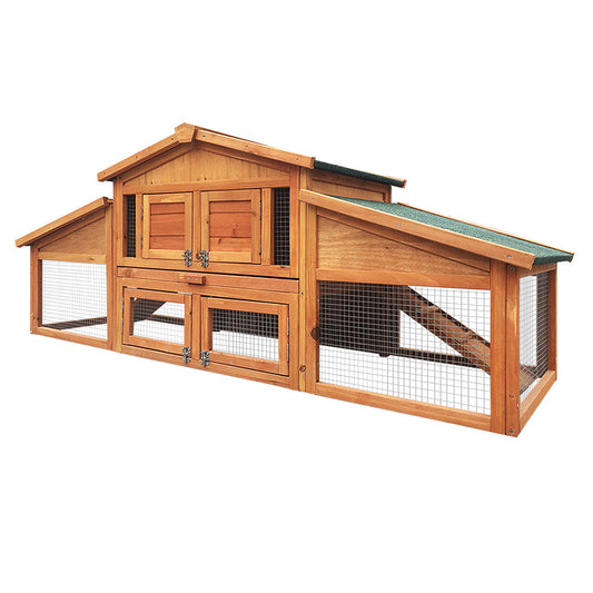 Gardeon 2 Storey Wooden Hutch - Pet And Farm 