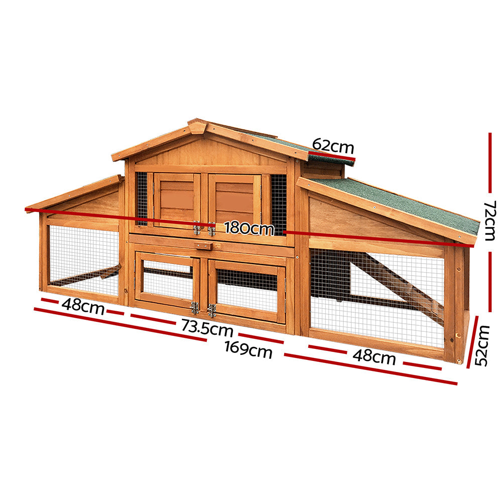 Gardeon 2 Storey Wooden Hutch - Pet And Farm 