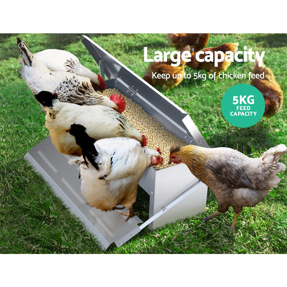 Giantz Auto Chicken Feeder Automatic Chook Poultry Treadle Self Opening Coop - Pet And Farm 