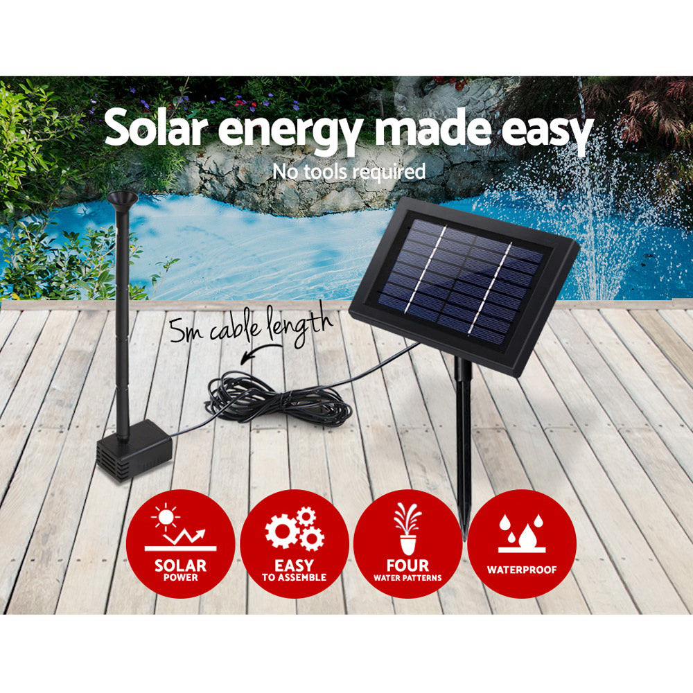 Gardeon 8W Solar Powered Water Pond Pump Outdoor Submersible Fountains - Pet And Farm 