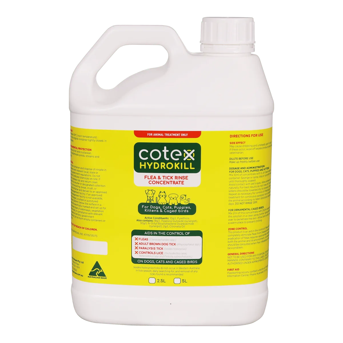 Cotex Hydrokill Dogs Cats Puppies & Kittens Flea & Tick Rinse Concentrate - Pet And Farm 